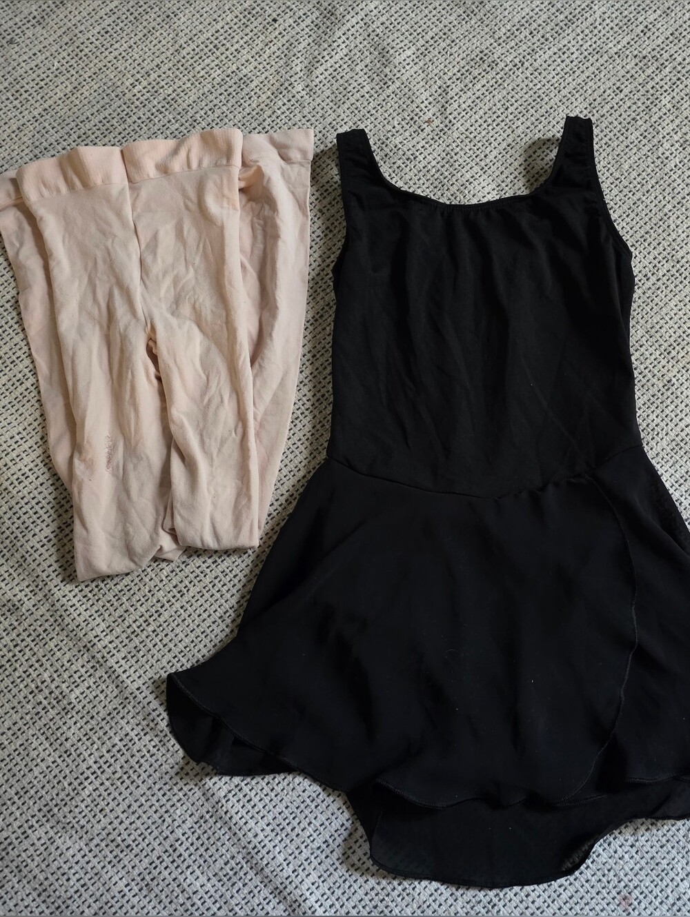Girls Black Ballet Leotard And Footless Tights(2)